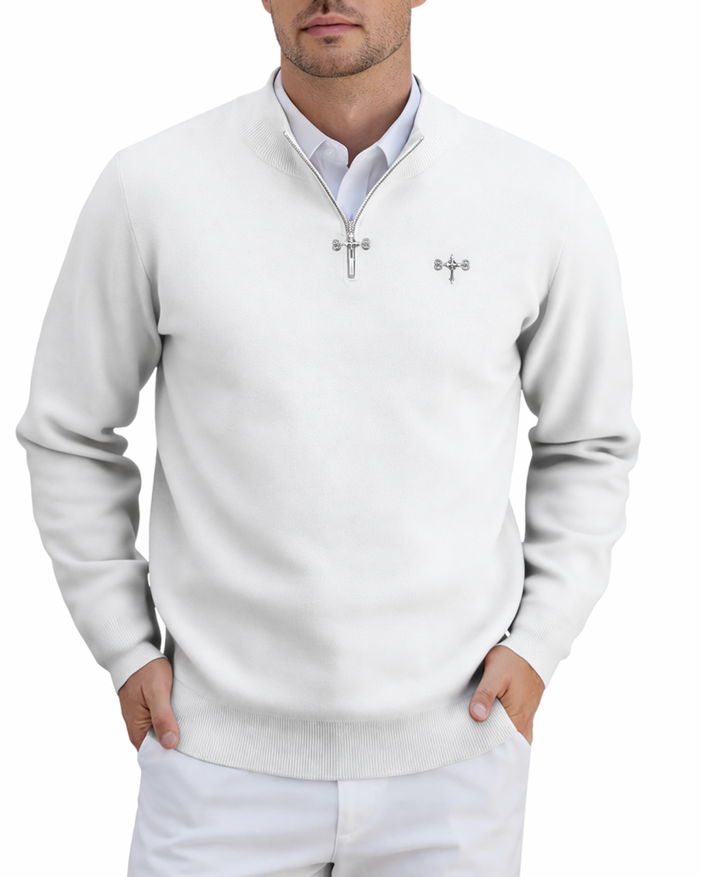 White 888 Quarter Zip